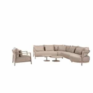 Mykonos loungeset met Boaz coffeetafels latte dia. 60 & dia. 80 cm 4SO - 4so