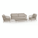 Natal loungeset champagne met Nora coffee tafel ophira 120 x 70 cm Tierra Outdoor - Tierra outdoor