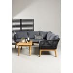 Nohr Loungeset Chandni Acaciahout, Met hoekbank en tafel - Zwart