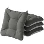 Outsunny 4-delige set stoelkussens 39,5 x 39,5 x 10 cm met banden, anti-slip outdoor indoor zitkussen