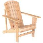 Outsunny Adirondack tuinstoel, comfortabele ligbank, weerbestendig, perfect voor buiten, duurzaam massief hout, 80 x 65 x 95 cm, naturel | Aosom.nl