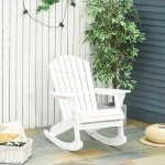 Outsunny Adirondack tuinstoel, weerbestendig, comfortabel ontwerp, perfect voor buitengebruik, 77 x 94 x 97 cm, wit | Aosom.nl