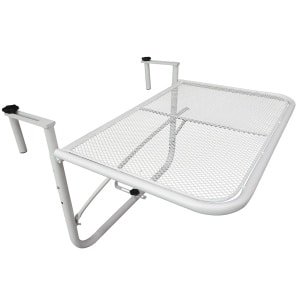 Outsunny Balkon hangtafel, praktisch en ruimtebesparend, hoogte verstelbaar, rechthoekig ontwerp, weerbestendig, 60 x 40 x 60-90 cm, grijs | Aosom.nl