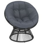 Outsunny Papasan-stoel 360° draaibaar Rieten stoel met Kussen Stalen frame Ronde Loungestoel Grijs