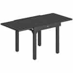 Outsunny Tuintafel Uitschuifbaar 80/160 x 80 cm Aluminium Eettafel voor 4-6 Personen, Rechthoekig met Lamellenblad