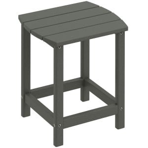 Outsunny Tuintafel, weerbestendig balkontafel van HDPE, eettafel outdoor campingtafel voor tuin terras balkon 48x37x46 cm grijs