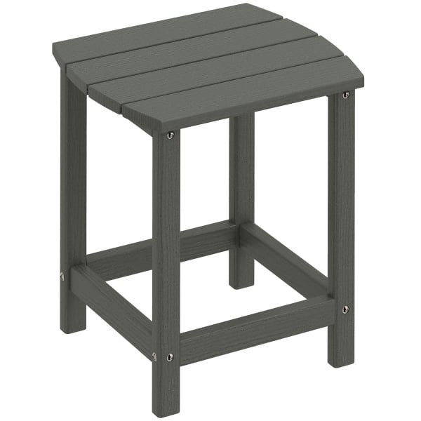 Outsunny Tuintafel, weerbestendig balkontafel van HDPE, eettafel outdoor campingtafel voor tuin terras balkon 48x37x46 cm grijs