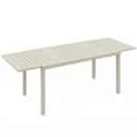 Outsunny Uitschuifbare Tuintafel 150/225 x 85 cm Aluminium Eettafel voor 6-8 Personen, Rechthoekig Lamellenontwerp