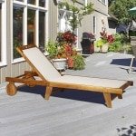 Outsunny ligbed, verstelbaar relaxbed voor tuinset, duurzaam acaciahout, weerbestendig textiel, 198 x 60 x 88/80/69/45 cm, natuur | Aosom.nl