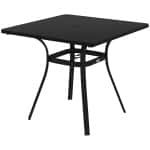 Outsunny tuintafel, stevig stalen frame, ideaal voor 4 personen, weerbestendig, 80 x 80 x 72 cm, modern ontwerp, zwart | Aosom.nl