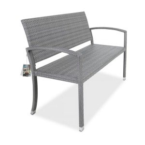 Polyrattan Tuinbank Grijs 122x87x60cm
