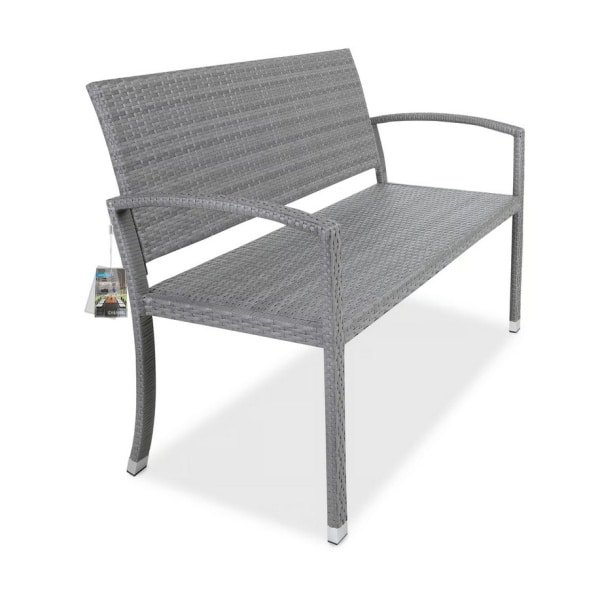 Polyrattan Tuinbank Grijs 122x87x60cm