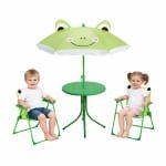 Pro Garden Tuinset Kikker - groen - verstelbare parasol -