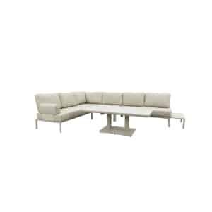 Qopps Alfie hoek loungeset met Rizon up down tuintafel