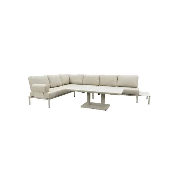 Qopps Alfie hoek loungeset met Rizon up down tuintafel