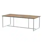 Quatro Tafelframe Frost Grey met Robusto Tafelblad Teak 220 x 95 cm 4SO - 4so