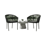 Reims stackable dining chair black alu/rope black Eurofar - Eurofar