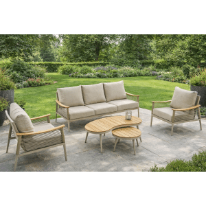 SenS-Line Sevilla loungeset 5-delig aluminium met beige kussens- - Aluminium- Sens-Line