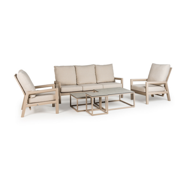 Sevilla loungeset champagne met Rio coffee tafels Tierra Outdoor - Tierra outdoor