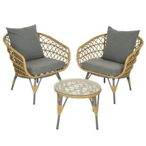 Sintra set wicker 80x80x82 cm naturel Decoris - Decoris