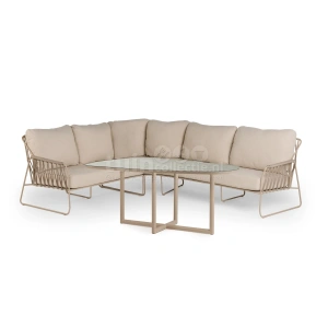Tierra Outdoor Dining Loungeset Rivera Ophira Champagne