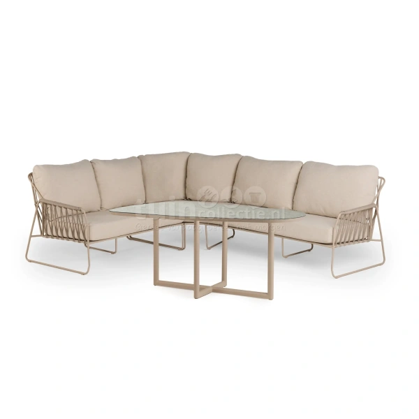 Tierra Outdoor Dining Loungeset Rivera Ophira Champagne