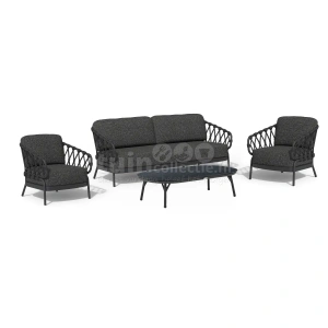 Tierra Outdoor Loungeset Natal Charcoal 4-delig
