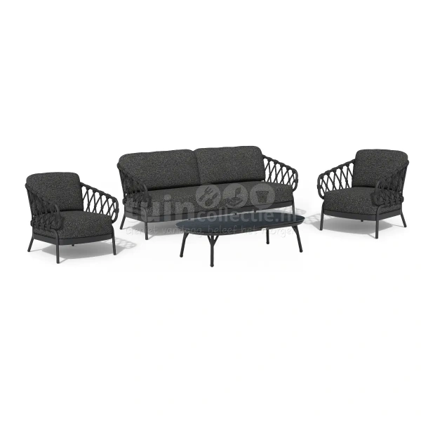 Tierra Outdoor Loungeset Natal Charcoal 4-delig