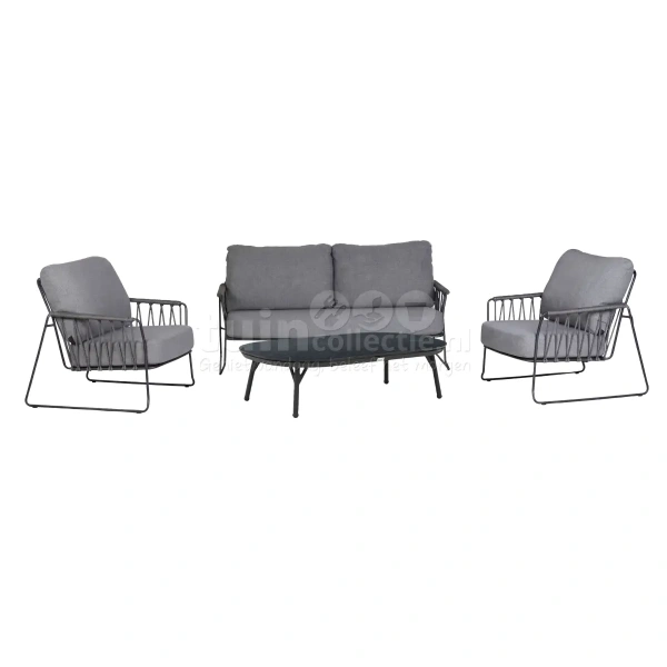 Tierra Outdoor Loungeset Rivera Charcoal 4-delig