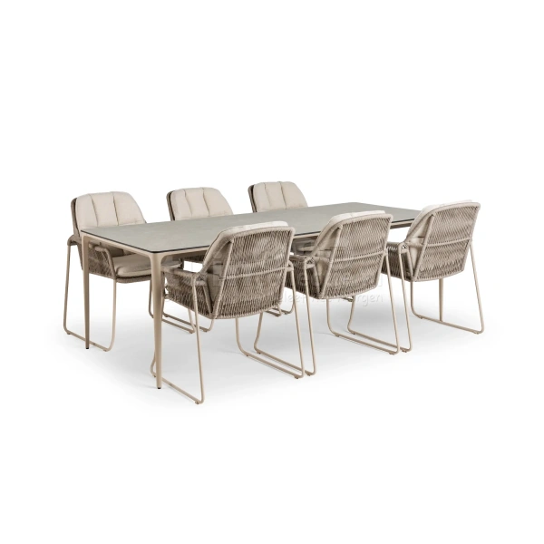 Tierra Outdoor Tuinset Elegante Rivera Champagne 7-delig