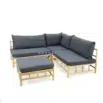 Tuinset Bamboo Chaise Longue Naturel Loungeset Buiten Tuin Vita