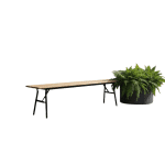 Vernon folding bench 180x32x45 acacia teak look/black steel Eurofar - Eurofar