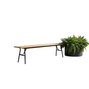 Vernon folding bench 180x32x45 acacia teak look/black steel Eurofar - Eurofar