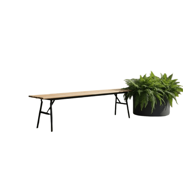 Vernon folding bench 180x32x45 acacia teak look/black steel Eurofar - Eurofar