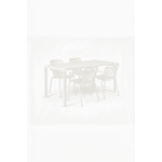 Zuiver Tuinset Vondel Met tuintafel en 4 stoelen met armleuning, 168 x 87cm - Wit