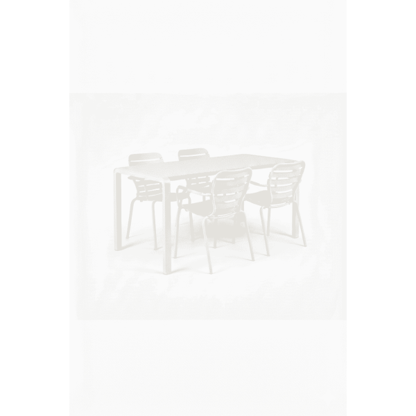 Zuiver Tuinset Vondel Met tuintafel en 4 stoelen met armleuning, 168 x 87cm - Wit